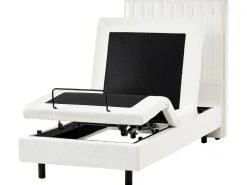 Letto regolabile Bouclé CASTELLAN 90 x 200 cm Bianco sporco