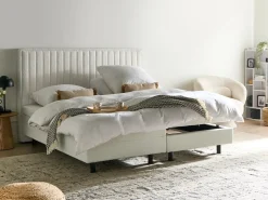 Letto regolabile Bouclé CASTELLAN 180 x 200 cm Bianco sporco