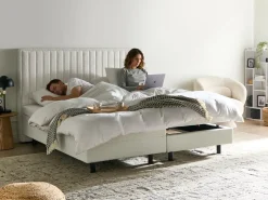 Letto regolabile Bouclé CASTELLAN 180 x 200 cm Bianco sporco