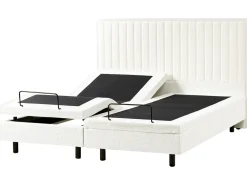 Letto regolabile Bouclé CASTELLAN 180 x 200 cm Bianco sporco