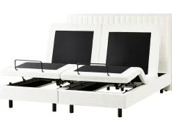 Letto regolabile Bouclé CASTELLAN 180 x 200 cm Bianco sporco