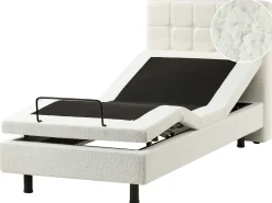 Letto regolabile Bouclé DUKE 90 x 200 cm Bianco sporco