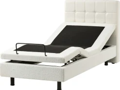 Letto regolabile Bouclé DUKE 90 x 200 cm Bianco sporco