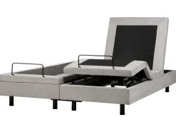 Letto regolabile senza testiera Tessuto DUKE 180 x 200 cm Grigio chiaro