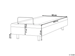 Letto regolabile senza testiera Tessuto DUKE 90 x 200 cm Grigio scuro