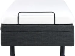 Letto regolabile senza testiera Tessuto DUKE 90 x 200 cm Grigio scuro