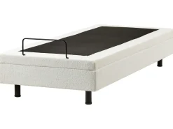 Letto regolabile senza testiera Bouclé DUKE 90 x 200 cm Bianco sporco