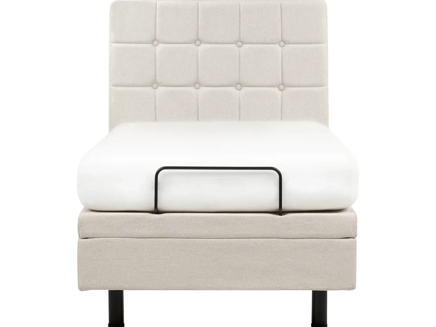 Letto regolabile Tessuto DUKE 90 x 200 cm Beige chiaro