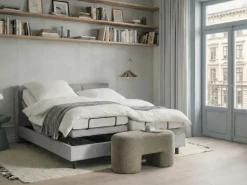 Letto regolabile Tessuto VICEROY 180 x 200 cm Grigio chiaro