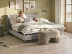 Letto regolabile Tessuto VICEROY 180 x 200 cm Grigio chiaro