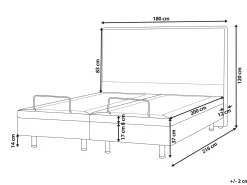 Letto regolabile Tessuto VICEROY 180 x 200 cm Grigio chiaro