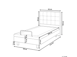 Letto regolabile Tessuto DUKE 90 x 200 cm Grigio scuro