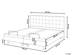 Letto regolabile Tessuto DUKE 180 x 200 cm Grigio chiaro