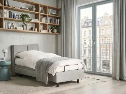 Letto regolabile Tessuto VICEROY 90 x 200 cm Grigio chiaro