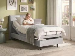 Letto regolabile Tessuto VICEROY 90 x 200 cm Grigio chiaro