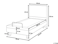Letto regolabile Tessuto VICEROY 90 x 200 cm Grigio chiaro
