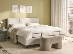 Letto regolabile Tessuto VICEROY 180 x 200 cm Beige chiaro