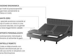 Letto regolabile Tessuto DUKE 180 x 200 cm Grigio scuro