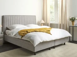 Letto regolabile Tessuto CASTELLAN 180 x 200 cm Grigio chiaro