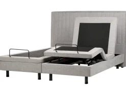 Letto regolabile Tessuto CASTELLAN 180 x 200 cm Grigio chiaro