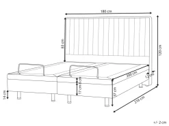 Letto regolabile Tessuto CASTELLAN 180 x 200 cm Grigio chiaro