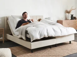 Letto regolabile Tessuto DUKE 180 x 200 cm Beige chiaro