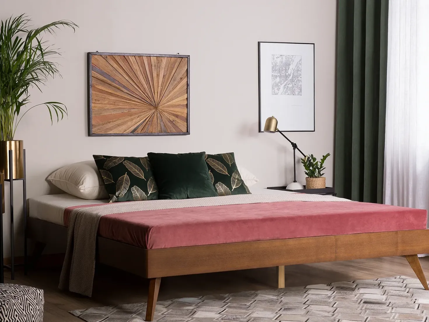 Letto senza testata BERRIC 140 x 200 cm Frasino scuro