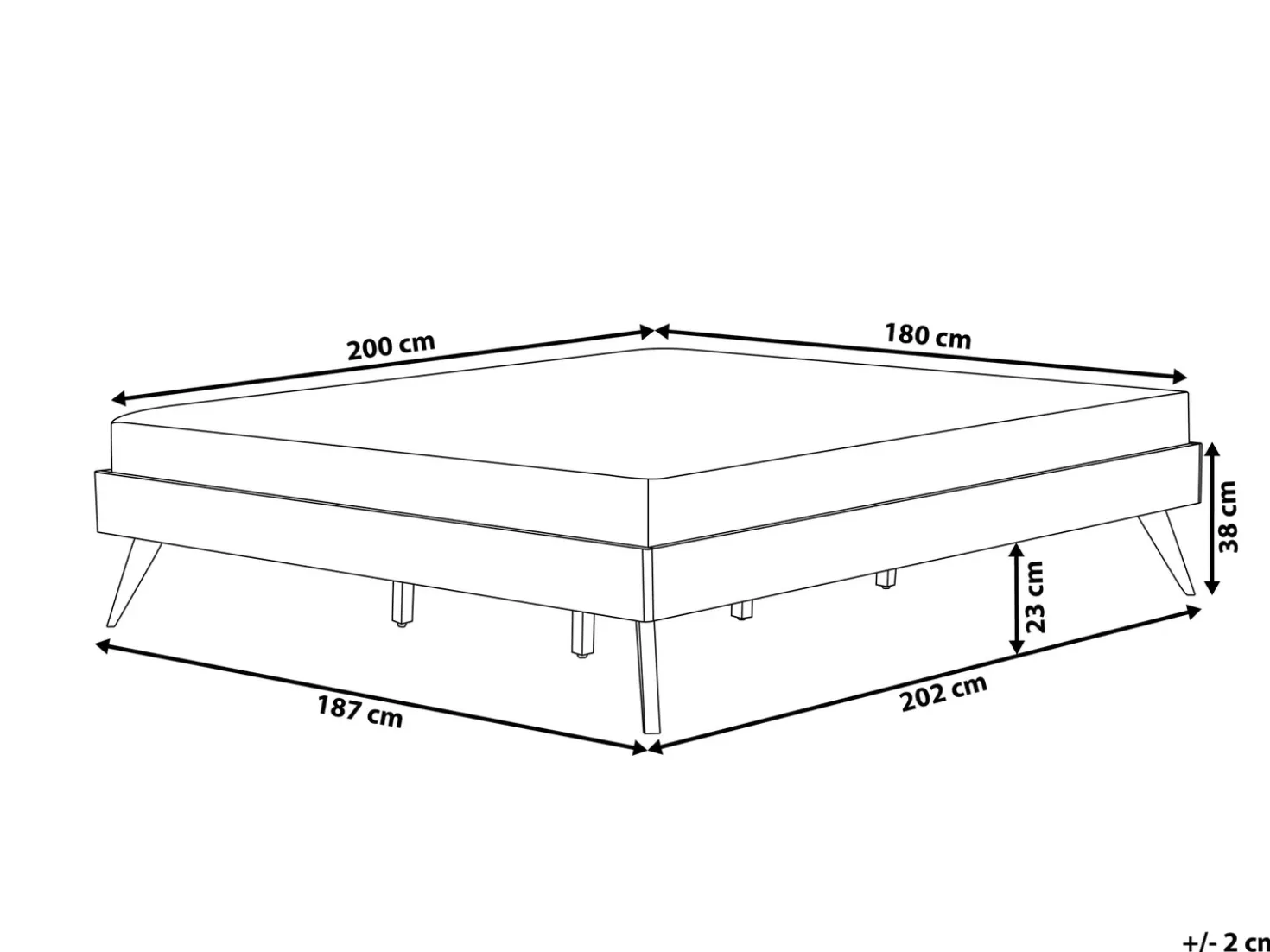 Letto senza testata BERRIC 180 x 200 cm Bianco