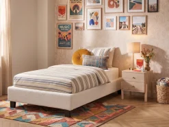 Letto senza testata Bouclé ROANNE 90 x 200 cm Beige chiaro