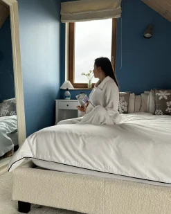 Letto senza testata Bouclé ROANNE 180 x 200 cm Beige chiaro