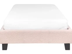 Letto senza testata Bouclé ROANNE 90 x 200 cm Rosa pastello