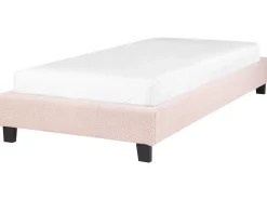 Letto senza testata Bouclé ROANNE 90 x 200 cm Rosa pastello