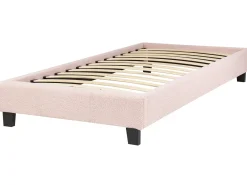 Letto senza testata Bouclé ROANNE 90 x 200 cm Rosa pastello
