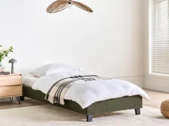 Letto senza testata Bouclé ROANNE 90 x 200 cm Verde scuro