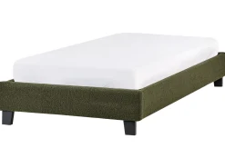 Letto senza testata Bouclé ROANNE 90 x 200 cm Verde scuro