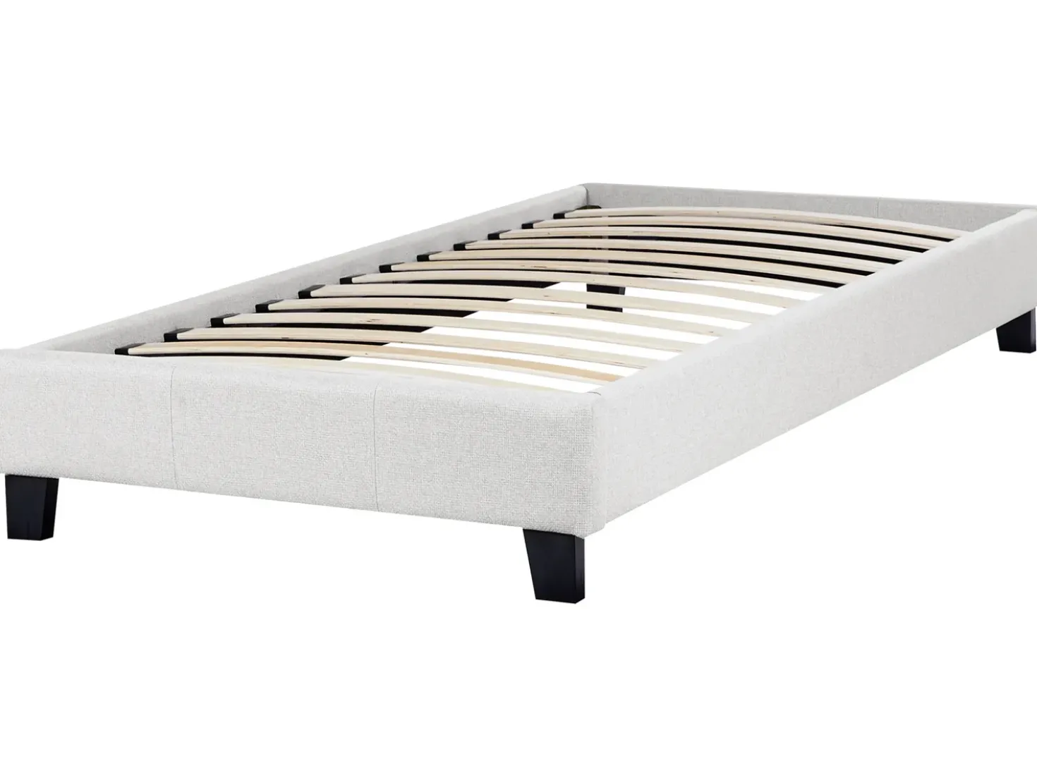 Letto senza testata Tessuto ROANNE 90 x 200 cm Grigio chiaro