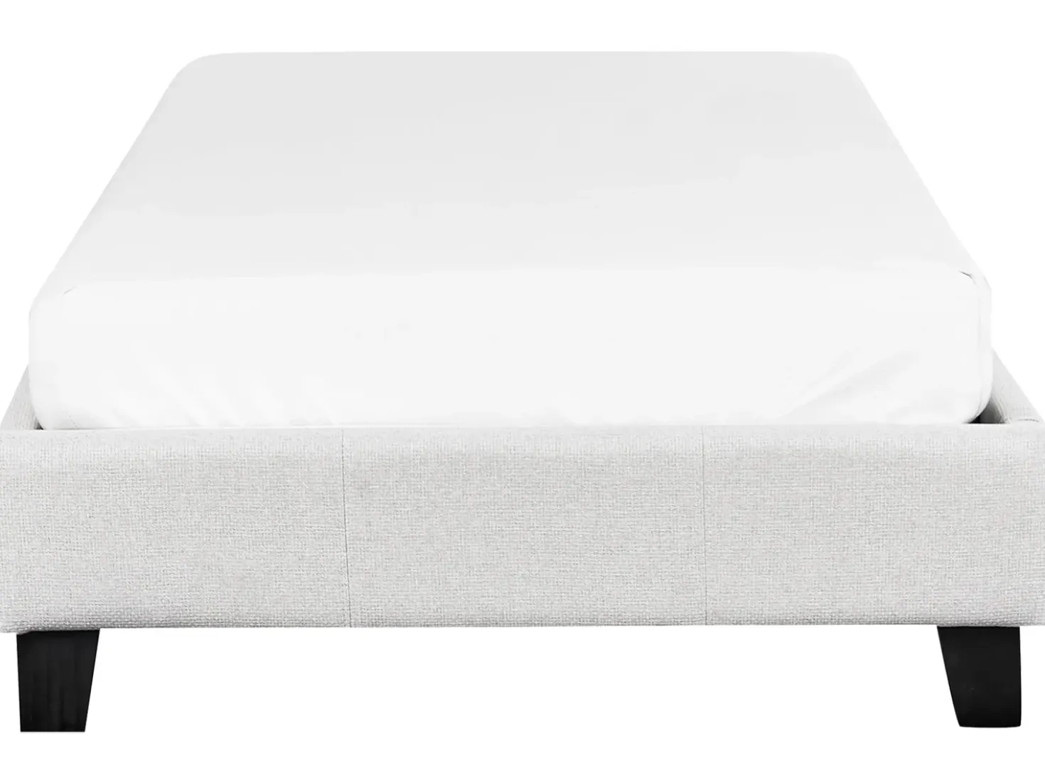 Letto senza testata Tessuto ROANNE 90 x 200 cm Grigio chiaro