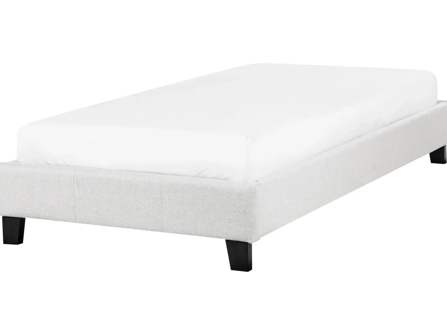 Letto senza testata Tessuto ROANNE 90 x 200 cm Grigio chiaro