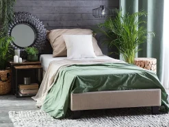 Letto senza testata Tessuto ROANNE 90 x 200 cm Beige