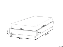 Letto senza testata Tessuto ROANNE 90 x 200 cm Beige