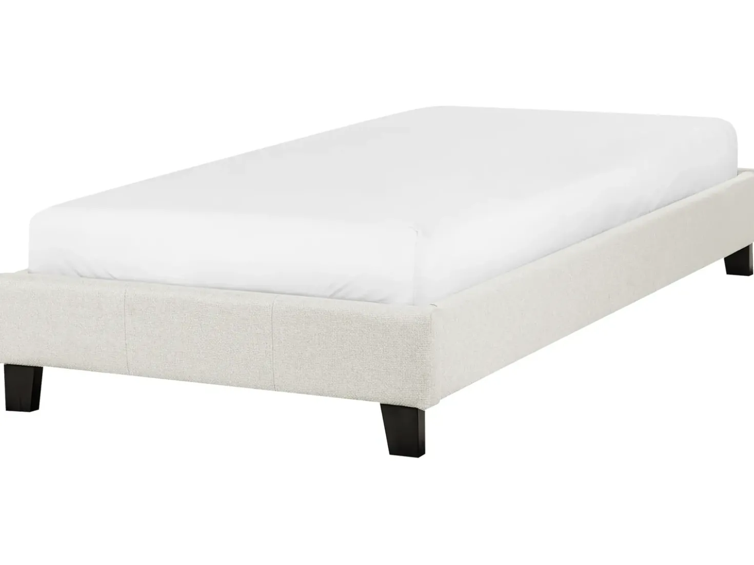 Letto senza testata Tessuto ROANNE 90 x 200 cm Beige chiaro