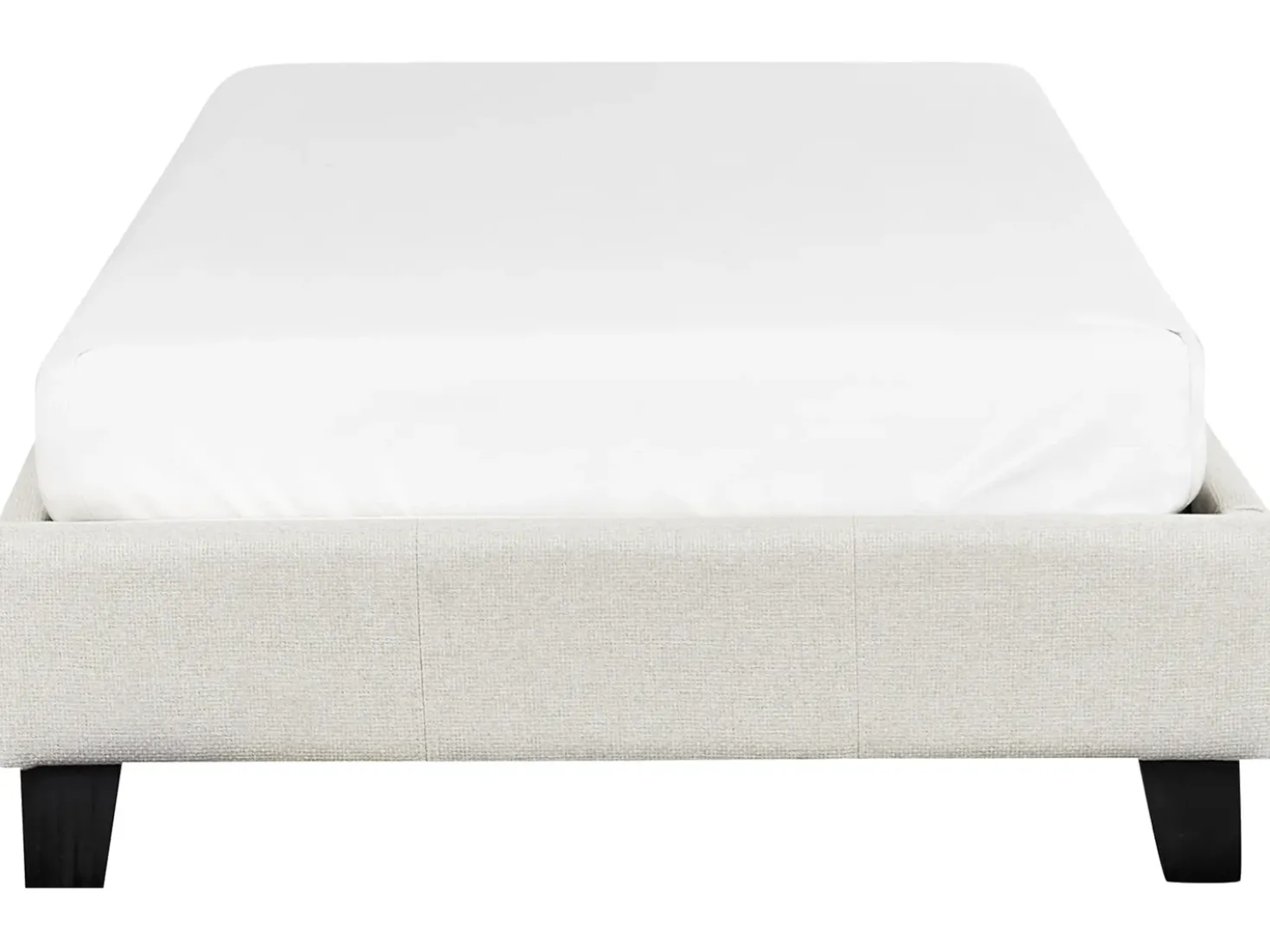 Letto senza testata Tessuto ROANNE 90 x 200 cm Beige chiaro