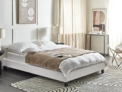 Letto senza testata Tessuto ROANNE 140 x 200 cm Grigio chiaro