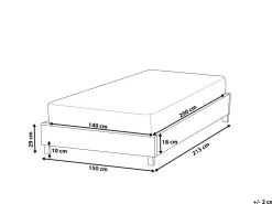 Letto senza testata Tessuto ROANNE 140 x 200 cm Grigio chiaro