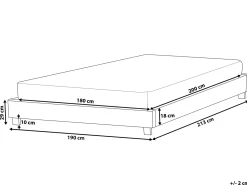 Letto senza testata Tessuto ROANNE 180 x 200 cm Grigio chiaro