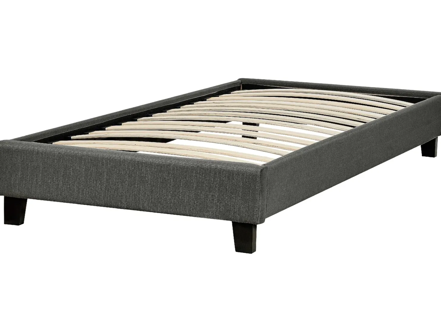 Letto senza testata Tessuto ROANNE 90 x 200 cm Grigio