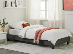 Letto senza testata Tessuto ROANNE 90 x 200 cm Grigio