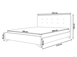 Letto Tessuto AMBASSADOR 180 x 200 cm Nero