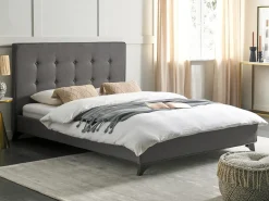 Letto Tessuto AMBASSADOR 140 x 200 cm Grigio