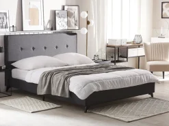 Letto Tessuto AMBASSADOR 160 x 200 cm Grigio scuro